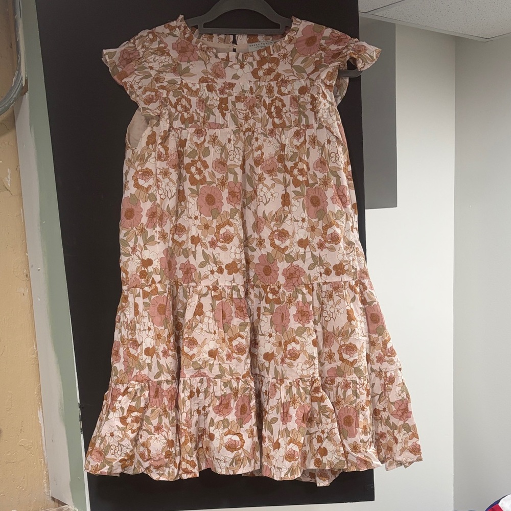 Dress Forum Pink and Cream Floral Dress